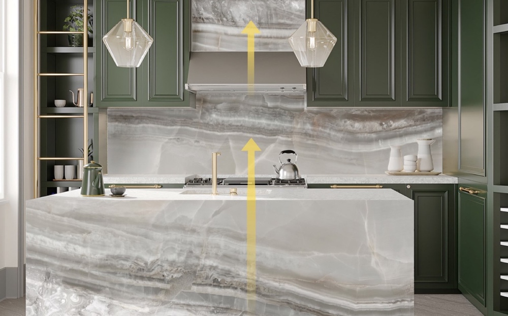 kitchen setting Dallas bioquartz